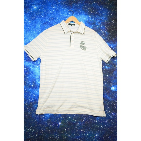 Extracurricular Other - Extracurricular Spanish‎ Hills Club Polo Shirt Mens Large White Striped LIV Golf